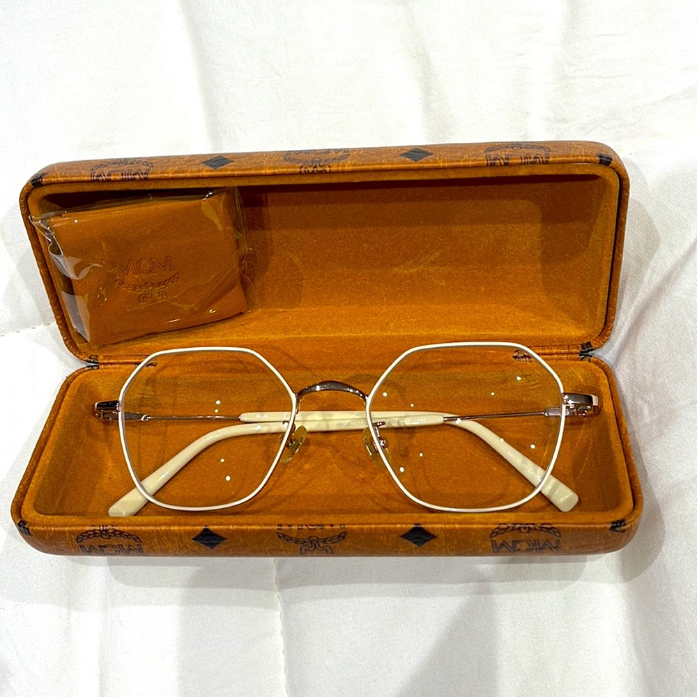 MCM designer off white / ivory / beige glasses
